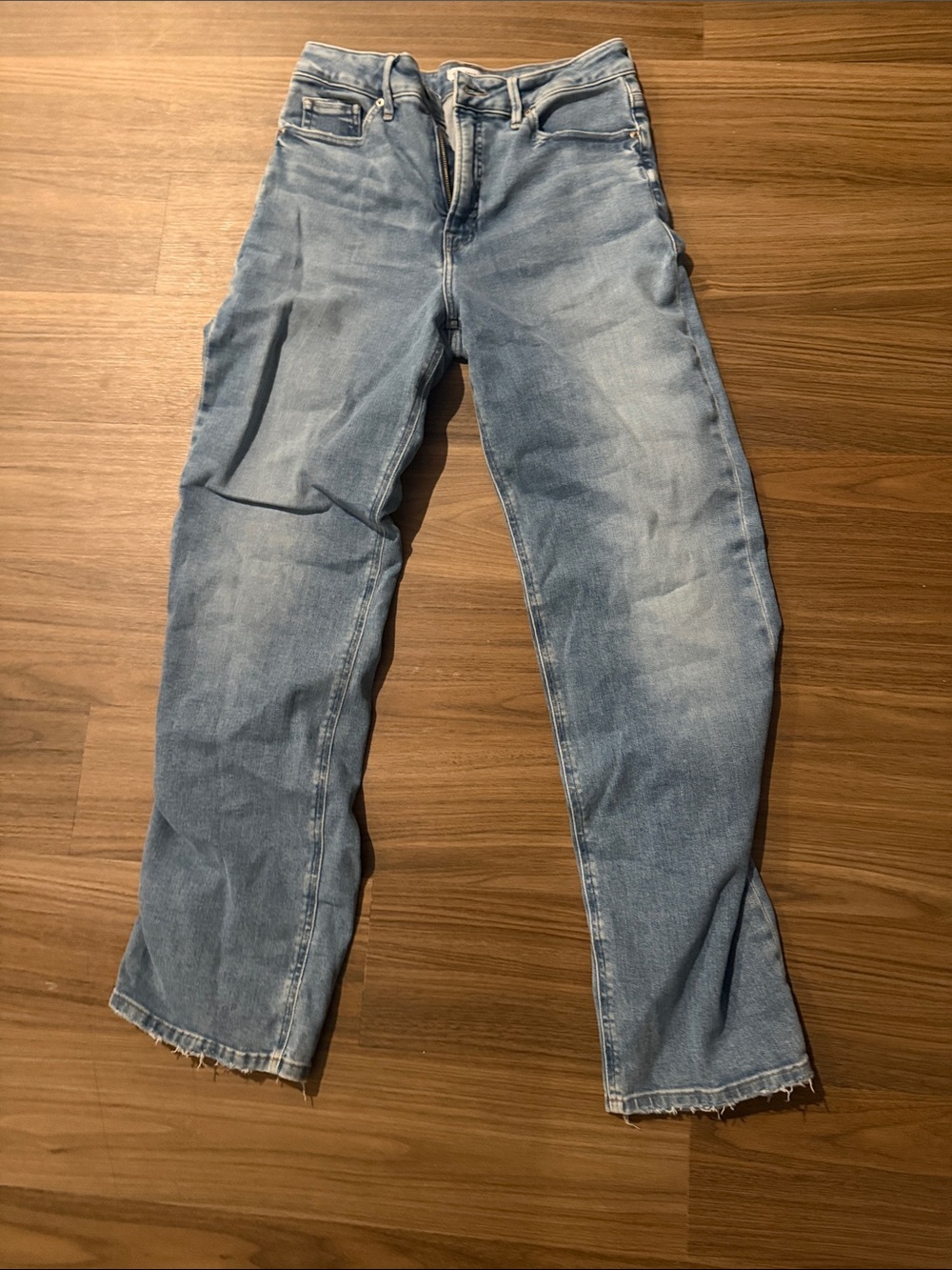 Good American Light Blue Straight-Leg Jeans